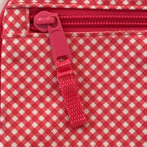 Thirty-One Pocket A Tote Zipper Utility Pouch Insert Coral Gingham Pool … - Picture 7 of 13